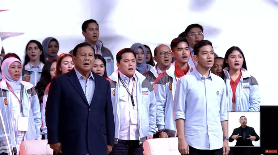 Sejumlah menteri hingga tokoh negara menyaksikan debat keempat calon wakil presiden Pemilu 2024 di JCC, Jakarta, Minggu, (21/1/2024). (Tangkapan Layar Youtube KPU RI)