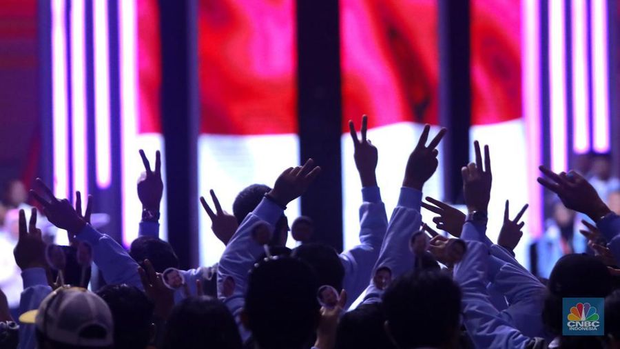 Suasana debat calon wakil presiden Pemilu 2024 di JCC, Jakarta, Minggu, (21/1/2024). (CNBC Indonesia/Muhammad Sabki)