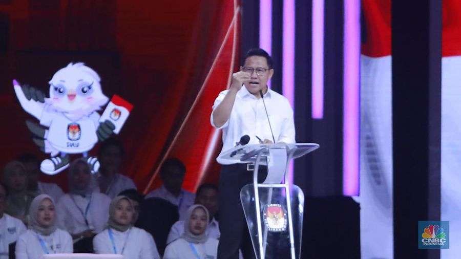 Suasana debat calon wakil presiden Pemilu 2024 di JCC, Jakarta, Minggu, (21/1/2024). (CNBC Indonesia/Muhammad Sabki)