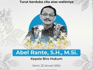 Karo Hukum Pemprov Sulsel Abel Rante Meninggal Dunia karena Jantung