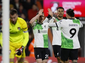 Bournemouth Vs Liverpool: Jota dan Nunez Brace, The Reds Pesta 4-0