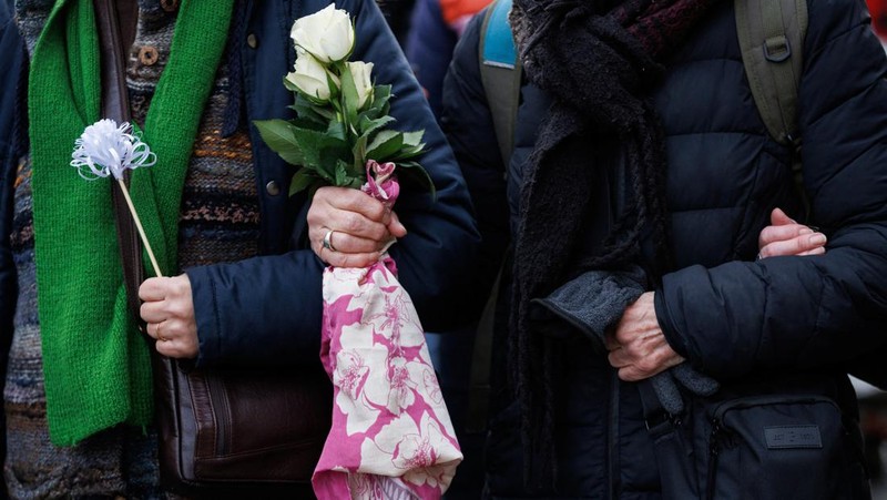 People take part in a cross-faith peace march attempting to bridge divisions over the conflict between Israel and the Palestinian Islamist group Hamas, which is causing rising levels of Islamophobia and antisemitism, in London, Britain, January 21, 2024 REUTERS/Belinda Jiao