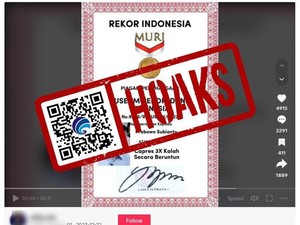 Awas, Ada Hoax Rekor MURI untuk Prabowo 3 Kali Kalah Pilpres