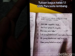 Wow! Viral Bocah SD di Lembang Punya Tulisan Sebagus Ini