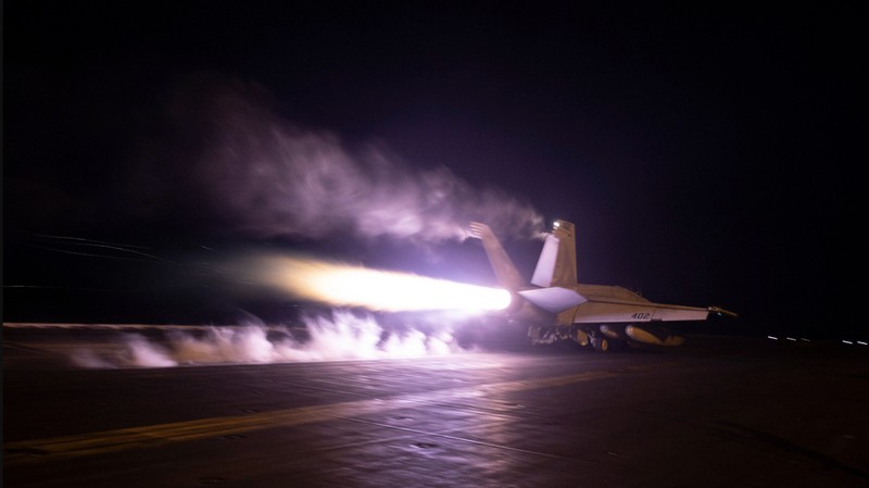 RAF Armourers (Weapon Technicians) prepare a Royal Air Force Typhoon FGR4.Royal Air Force Typhoon aircraft have conducted precision strike operations against Houthi military targets in response to further attacks on shipping in the Red Sea, in this undated handout image. UK MOD/Handout via REUTERS THIS IMAGE HAS BEEN SUPPLIED BY A THIRD PARTY NO RESALES. NO ARCHIVES. MANDATORY CREDIT