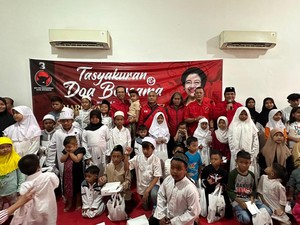 PDIP Surabaya dan Ratusan Anak Yatim Rayakan Ultah ke-77 Megawati