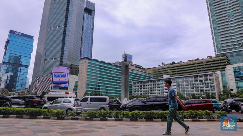 Kota Jakarta berawan pada Rabu (24/1/2024). (CNBC Indonesia/Faisal Rahman)