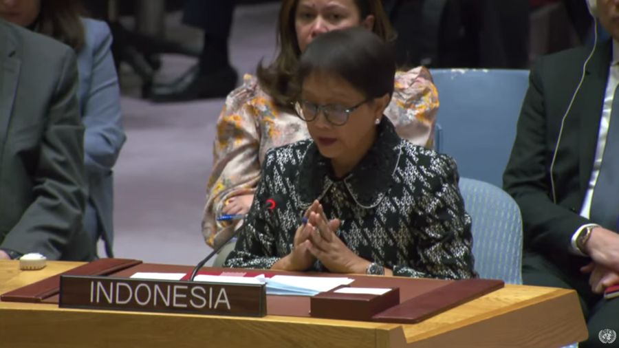 Menlu RI Retno Marsudi. (Tangkapan Layar Youtube United Nations)