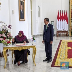 Jokowi Terima Kunjungan Presiden Tanzania Samia Suluhu di Istana Bogor