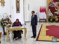 Jokowi Terima Kunjungan Presiden Tanzania Samia Suluhu di Istana Bogor
