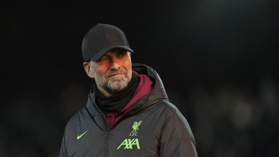 Liverpool's manager Jurgen Klopp is seen before the English League Cup semi final second leg soccer match between Fulham and Liverpool, at Craven Cottage stadium in London, England, Wednesday, Jan. 24, 2024. (AP Photo/Kin Cheung)