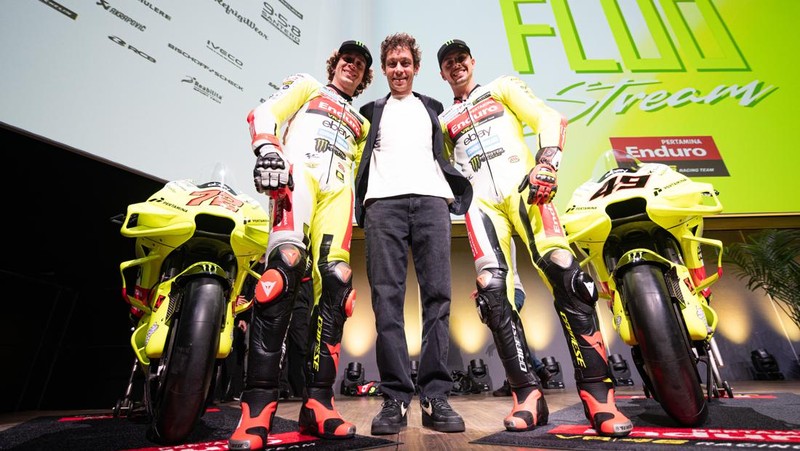 Pertamina Lubricants bersama VR 46 Racing Team akhirnya meluncurkan Pertamina Enduro VR 46 Racing Team dengan new livery. (Dok. PT Pertamina Lubricants dan VR 46)