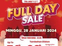 Transmart Full Day Sale Digelar Hari Ini, Nikmati Diskon 50% + 20%!