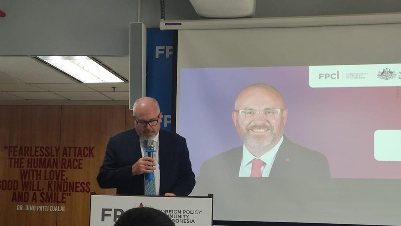 Wamenlu RI Pahala Mansury menerima kunjungan Wamendag Australia Tim Ayres di Jakarta (26/1/2024).