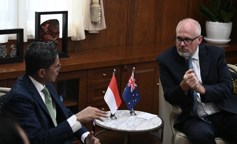Wamenlu RI Pahala Mansury menerima kunjungan Wamendag Australia Tim Ayres di Jakarta (26/1/2024). Wamenlu RI Pahala Mansury menerima kunjungan Wamendag Australia Tim Ayres di Jakarta (26/1/2024).