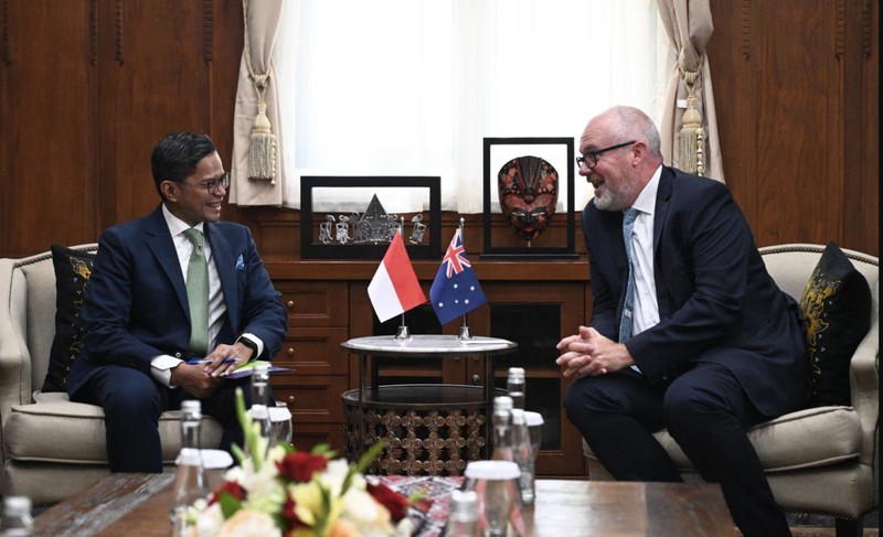 Wamenlu RI Pahala Mansury menerima kunjungan Wamendag Australia Tim Ayres di Jakarta (26/1/2024). Wamenlu RI Pahala Mansury menerima kunjungan Wamendag Australia Tim Ayres di Jakarta (26/1/2024).