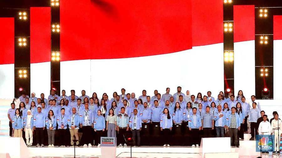 Kampanye Capres Cawapres no urut 2 Prabowo - Gibran. (CNBC Indonesia/Muhamad Sabki)