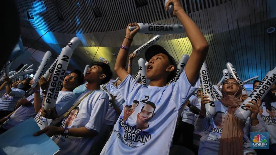 Kampanye Capres Cawapres no urut 2 Prabowo - Gibran. (CNBC Indonesia/Muhamad Sabki)
