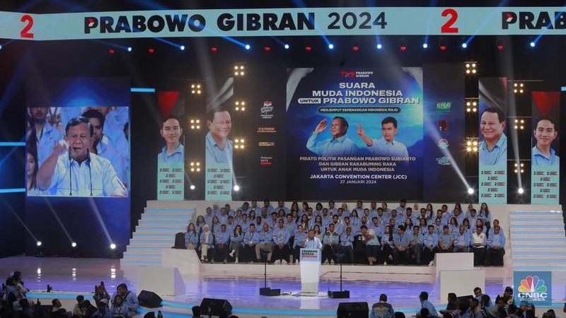Kampanye Capres Cawapres no urut 2 Prabowo - Gibran. (CNBC Indonesia/Muhamad Sabki)