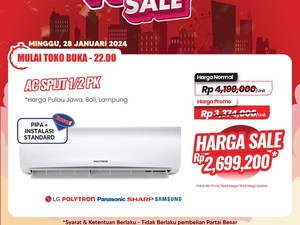 AC Split 1/2 PK Transmart Full Day Sale Diskon Sampai Rp 1,5 juta