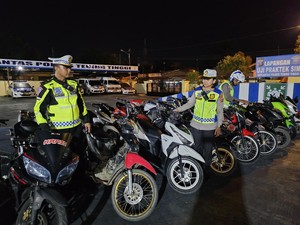 Dalam 1 Malam, 30 Motor Berknalpot Brong di Tebing Tinggi Disita Polisi