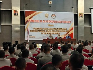 902 Polisi di Sulteng Disiapkan Jaga Pengamanan TPS Ikuti Bimbingan Psikologi