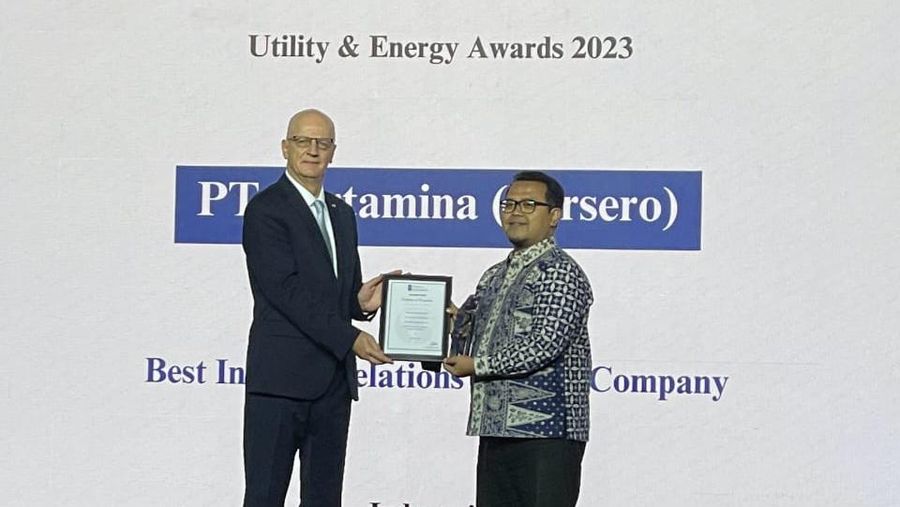 PT Pertamina (Persero) di bidang pengelolaan investor berhasil meraih penghargaan tingkat internasional yaitu Best Investor Relations Energy Company untuk kategori Utility dan Energy dari The Global Economic Awards. (Doc PT Pertamina (Persero)