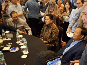 Prabowo Hadiri Acara Trimegah Sekuritas, Ada Erick Thohir-Maruarar Sirait