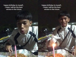 Ulang Tahun ke-17, ABG Ini Rayakan Sendiri pakai Burger