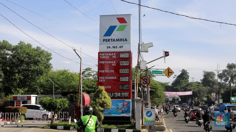 PT Pertamina (Persero) per 1 Februari 2024 ini tidak mengubah harga Bahan Bakar Minyak (BBM) khususnya BBM non subsidi di seluruh SPBU yang ada di Indonesia, Kamis (1/2/2024). (CNBC Indonesia/Muhammad Sabki)