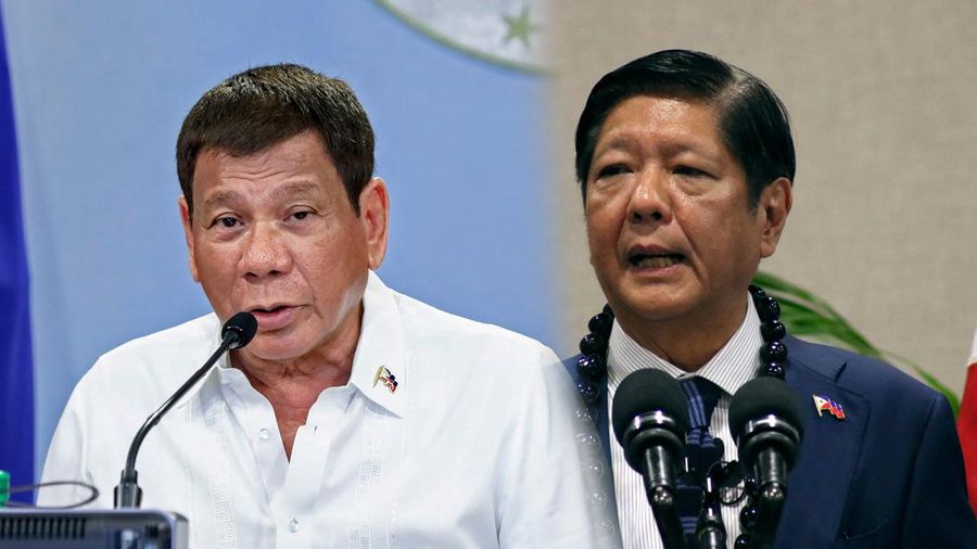 Foto kolase Rodrigo Duterte sama Ferdinand Marcos Jr. (Dok. AP Photo)