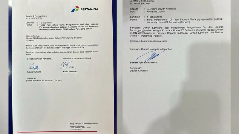 Basuki Tjahaja Purnama mengundurkan diri sebagai Komisaris Utama PT Pertamina. Basuki Tjahaja Purnama mengundurkan diri sebagai Komisaris Utama PT Pertamina. (Instagram @basukibtp)