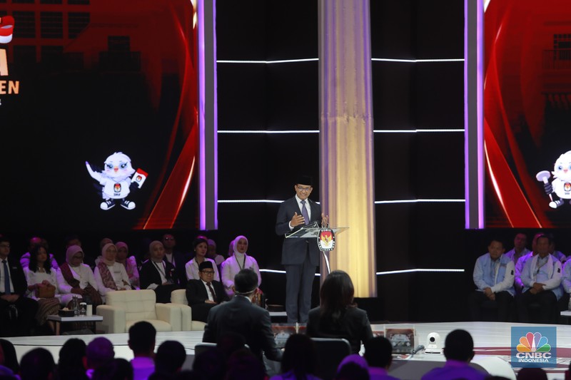 Suasana debat Capres di JCC. (CNBC Indonesia/Muhammad Sabki)