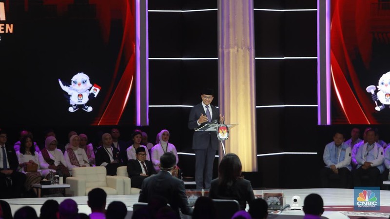 Suasana debat Capres di JCC. (CNBC Indonesia/Muhammad Sabki)