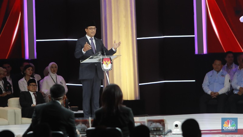 Suasana debat Capres di JCC. (CNBC Indonesia/Muhammad Sabki)