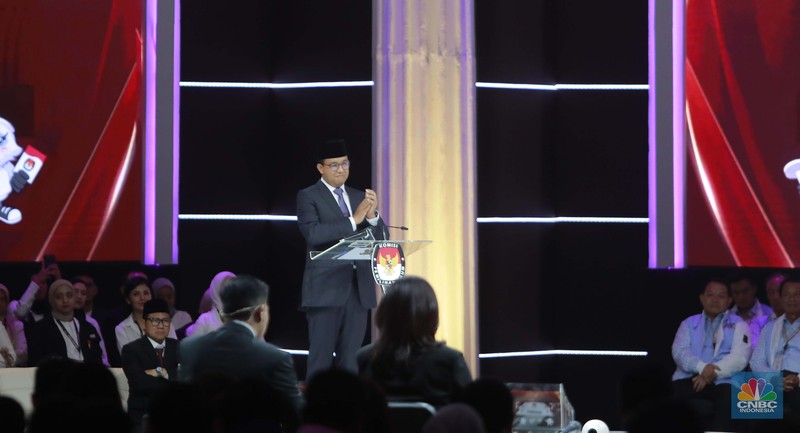 Suasana debat Capres di JCC. (CNBC Indonesia/Muhammad Sabki)