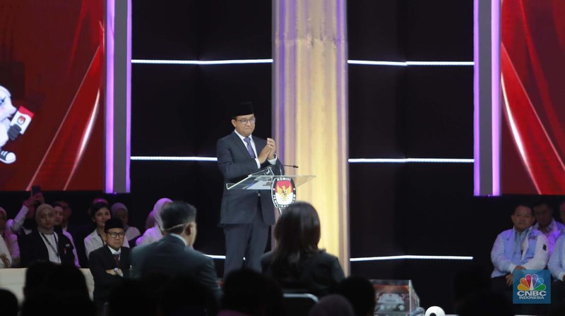 Suasana debat Capres di JCC. (CNBC Indonesia/Muhammad Sabki)