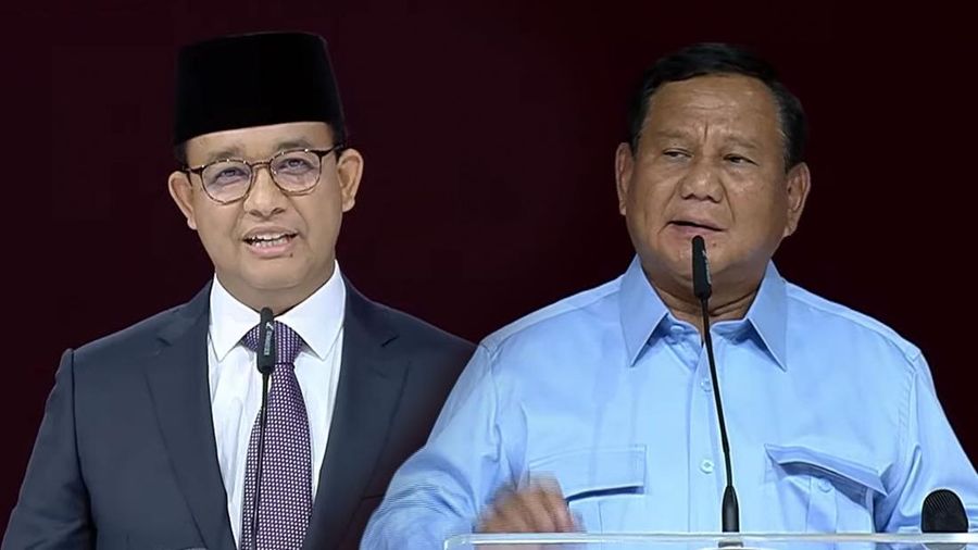 Foto kolase Calon Presiden nomor urut 1 Anies Baswedan (Kiri) dan Calon Presiden nomor urut 2 Prabowo Subianto. (Tangkapan Layar Youtube KPU RI)