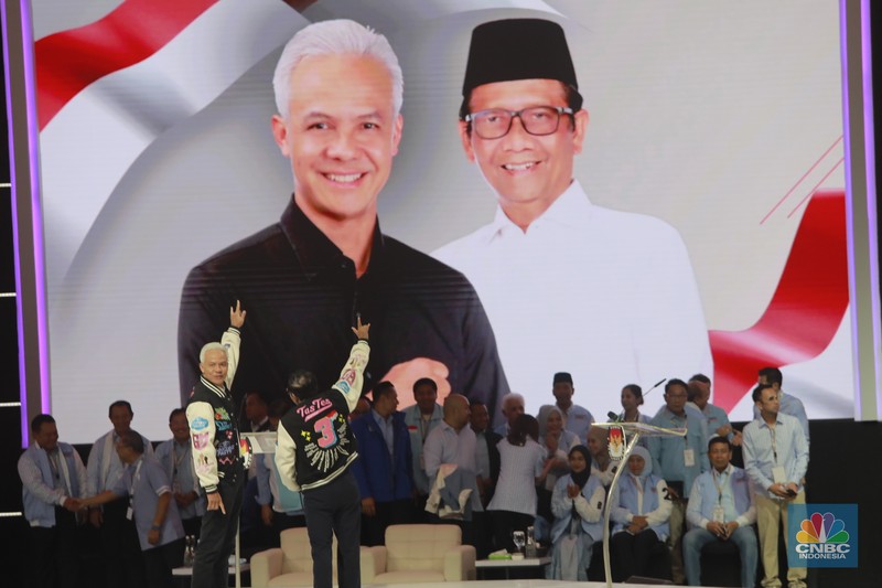 Suasana debat kelima calon Presiden Pemilu Tahun 2024. (CNBC Indonesia/Muhammad Sabki) Suasana debat kelima calon Presiden Pemilu Tahun 2024. (CNBC Indonesia/Muhammad Sabki)