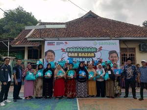 Sosialisasikan Prabowo-Gibran, Relawan Samawi Gelar Bazar Sembako Murah di Tangerang