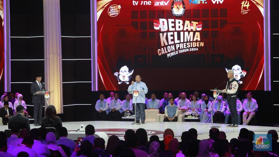 Suasana debat Capres di JCC. (CNBC Indonesia/Muhammad Sabki)