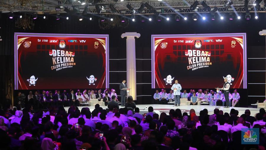 Suasana debat Capres di JCC. (CNBC Indonesia/Muhammad Sabki)