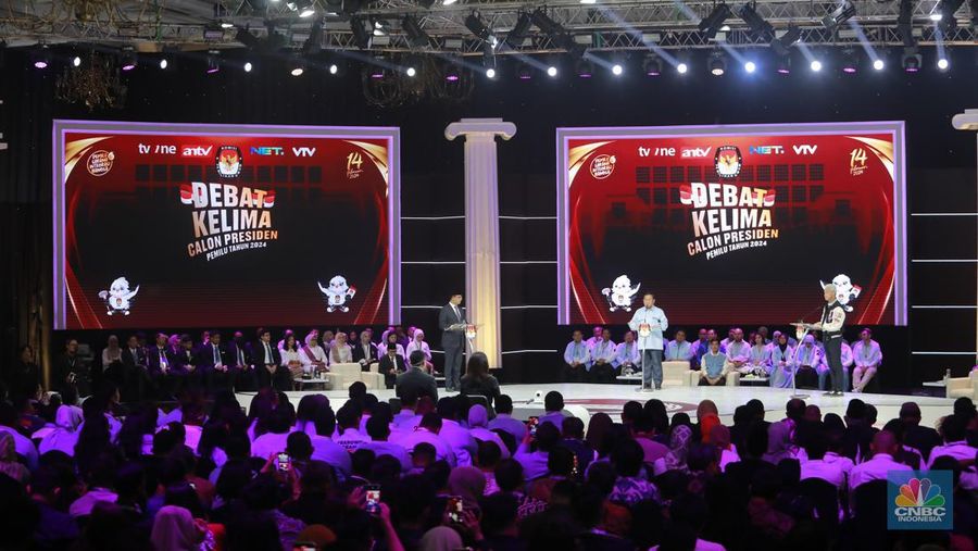Suasana debat Capres di JCC. (CNBC Indonesia/Muhammad Sabki)