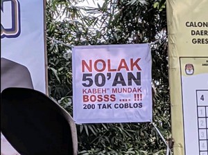 Muncul Poster Tolak Uang Coblosan Rp 50 Ribu Tapi Terima Rp 200 Ribu