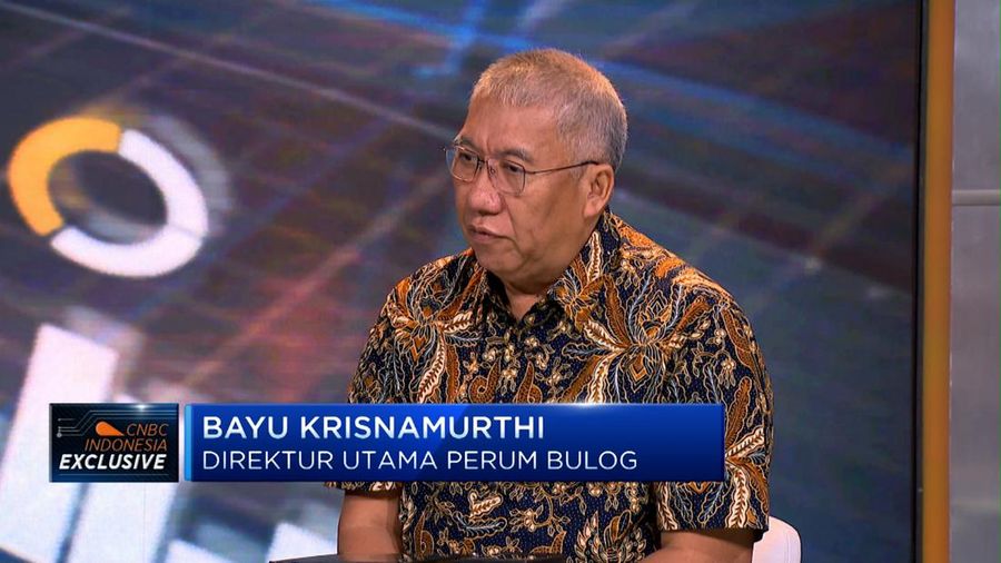 Direktur Utama Perum Bulog, Bayu Krisnamurthi dalam Squawk Box di CNBC Indonesia pada Senin, (5/2/2024). (CNBC Indonesia TV)