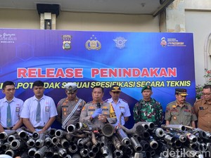 Polres Gianyar Sita 256 Knalpot Brong