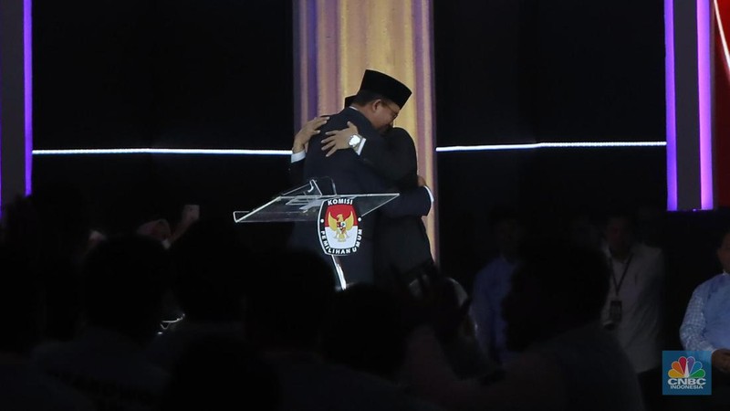 Debat kelima calon presiden Pemilu 2024 di JCC, Jakarta, Minggu, (4/2/2024). (CNBC Indonesia/Muhammad Sabki)