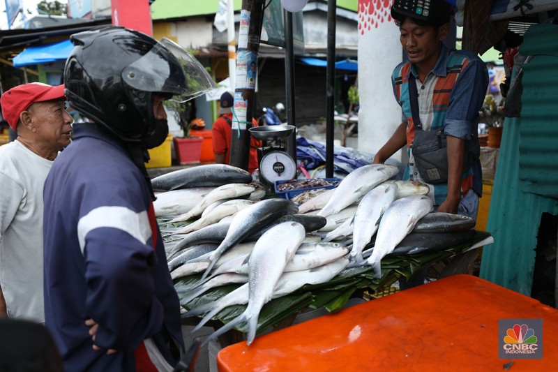 Pedagang ikan Bandeng musiman mulai berjualan di sepanjang Jalan Rawa Belong, Palmerah, Jakarta Barat, Selasa (6/2/2024). Pedagang ikan tersebut biasa berjualan saat menjelang Hari Raya Imlek. Pedagang ikan Bandeng musiman mulai berjualan di sepanjang Jalan Rawa Belong, Palmerah, Jakarta Barat, Selasa (6/2/2024). Pedagang ikan tersebut biasa berjualan saat menjelang Hari Raya Imlek. (CNBC Indonesia/Tri Susilo)