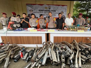 Miras, Narkoba hingga Knalpot Brong Disita Jelang Pemilu 2024 di Mojokerto