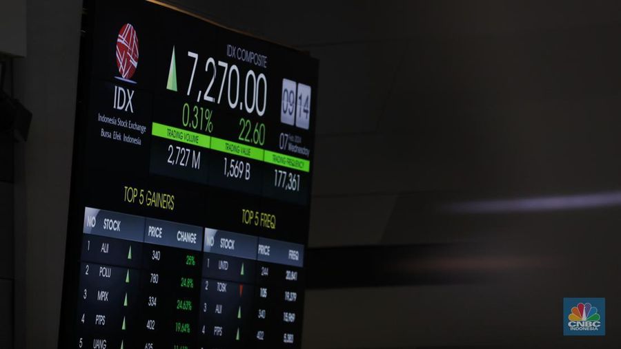 Pembukaan perdagangan saham terdapat 4 emiten baru yang mencatatkan sahamnya secara perdana atau listing di Bursa Efek Indonesia, Jakarta, Rabu (7/2/2024). (CNBC Indonesia/Tri Susilo)